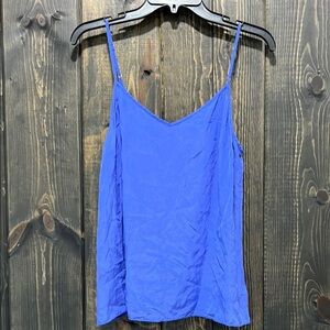 Lilly Pulitzer Silk Cami Top M Blue Adjustable‎ Straps Sleeveless Preppy Classic